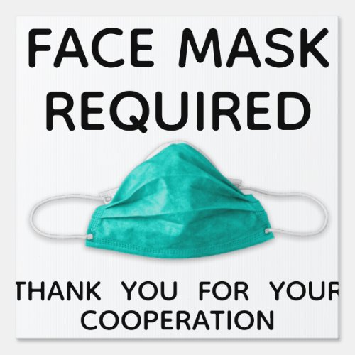 Face Mask Required Thank You Sign