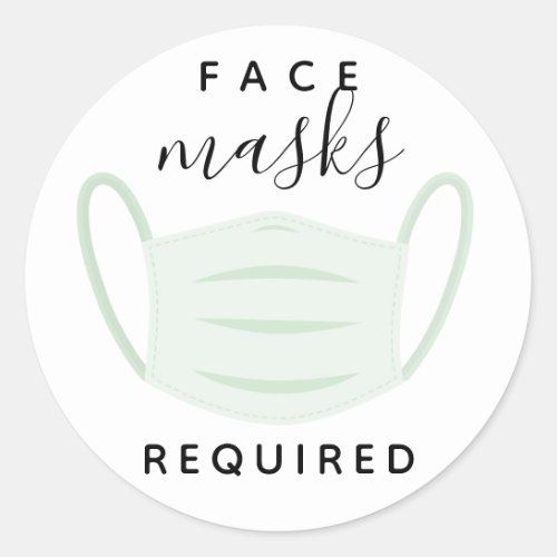 Face mask requred label