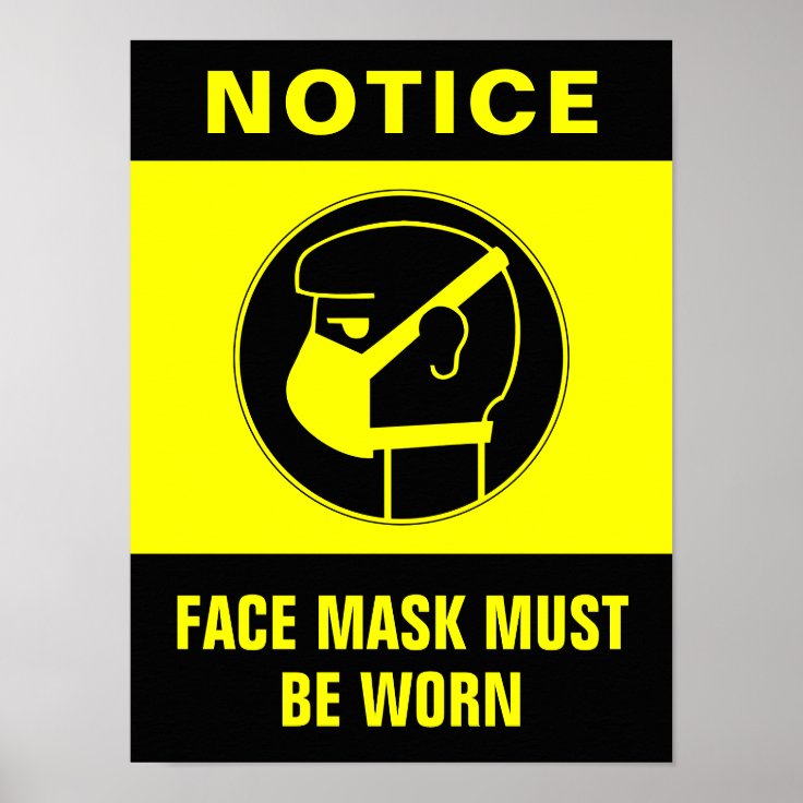Face Mask Safety Poster Zazzle