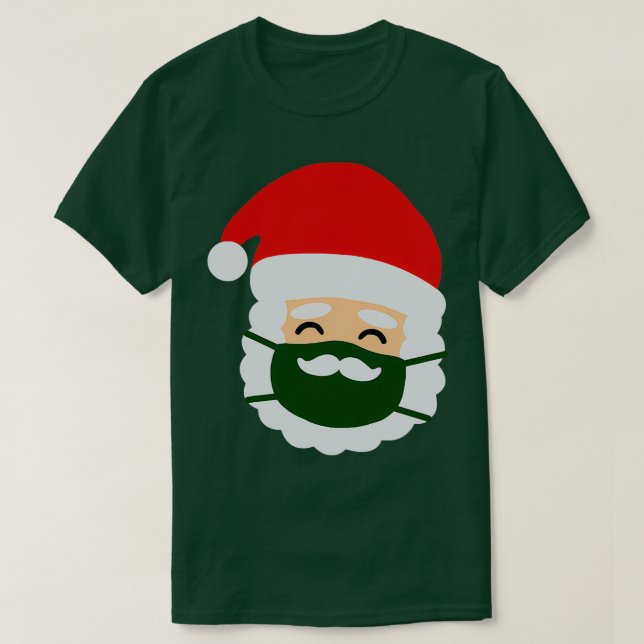 Face Mask Santa Christmas Mustache Classic TShirt (Design Front)