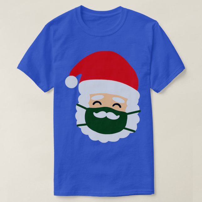 Face Mask Santa Christmas Mustache T-Shirt (Design Front)