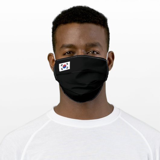 Face Mask South Korea Flag : Black (Worn)