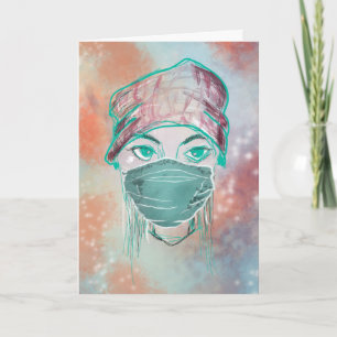 face mask sparkle scene card