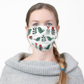 Face Mask Swedish Nordic Folk Art Birds (Worn)
