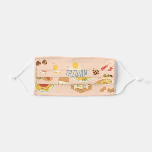 Face Mask Taiwan Night Market Snack Food (Front, Folded)