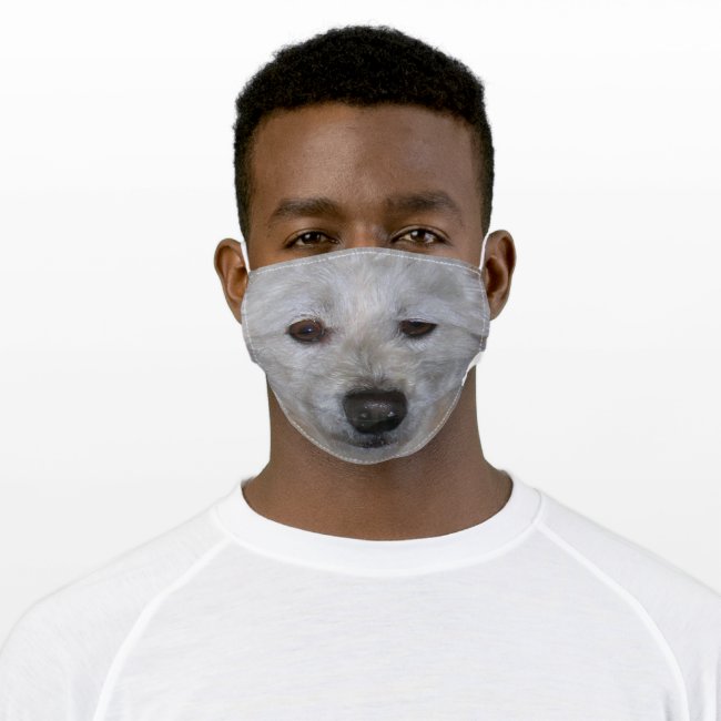 Face Mask - White Dog Face