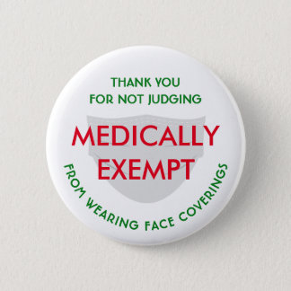 Face Mask White Medically Exempt Button