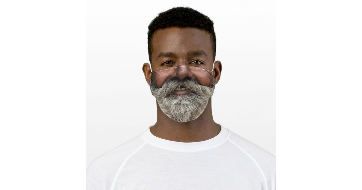 Face mask with a glorious white beard and smile | Zazzle