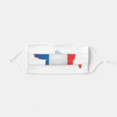 Face Mask with France map and French flag print (Front, Folded)