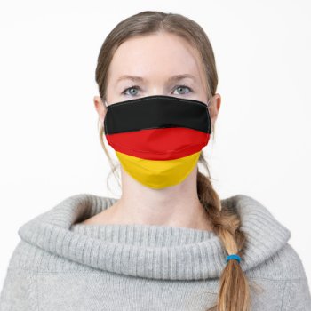 Face Mask With German Flag And Optional Text by shirts4girls at Zazzle