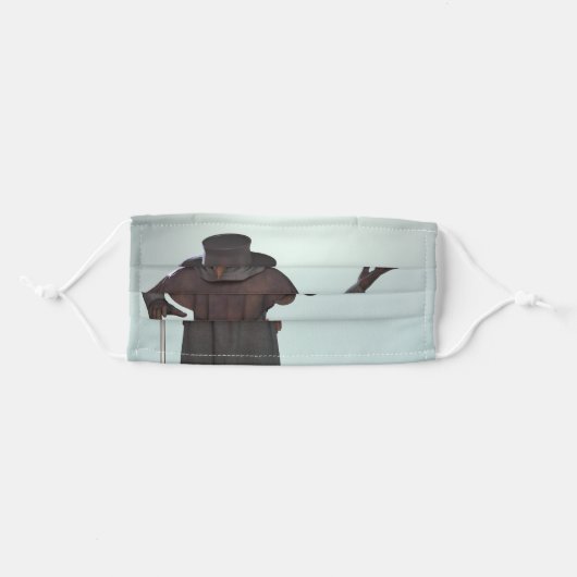 Face Mask with Plague Doctor Print (Front, Folded)