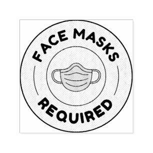 face masks required - Self Inking Rubber Stamp