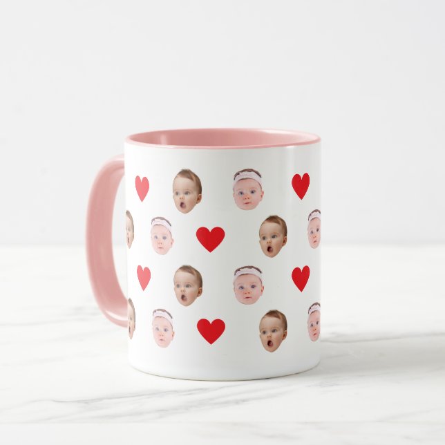 Face Mug, Custom Photo mug, Baby Gift  Mug (Front Left)