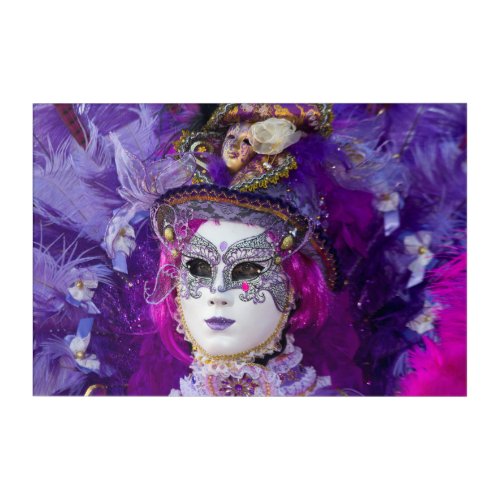 Face Of A Carnival Costume Venice Acrylic Print