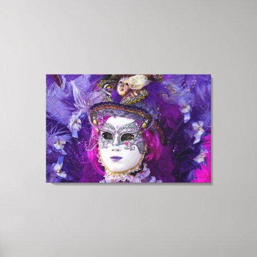 Face Of A Carnival Costume Venice Canvas Print