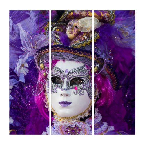 Face Of A Carnival Costume Venice Triptych