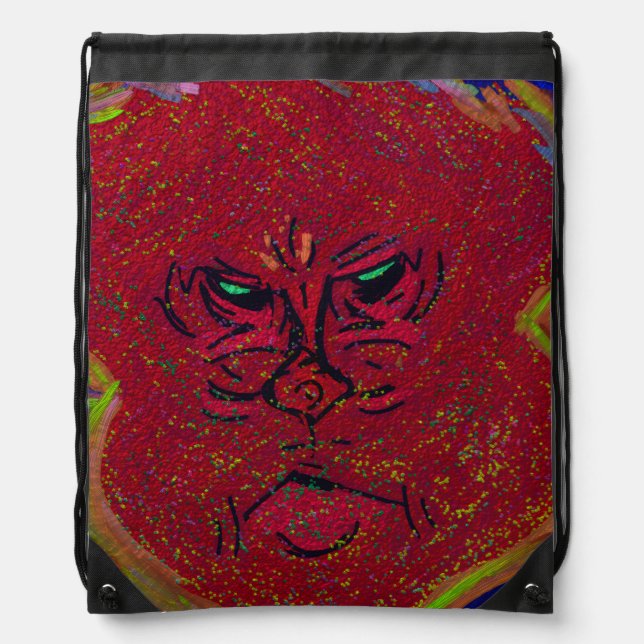 Face of a Flame Drawstring Backpack (Front)