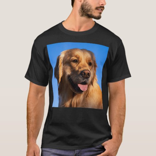 Face of a Golden Retriever Dog bearded  T_Shirt