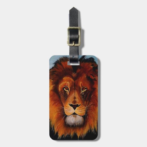 Face of a lion luggage tag