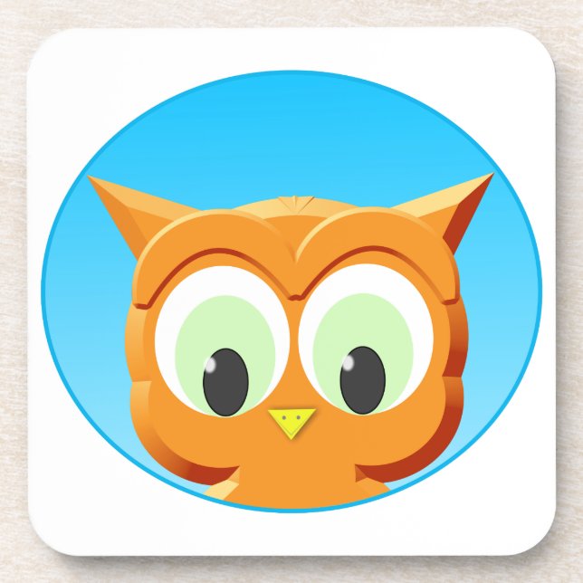 Face Of A Little Owl Beverage Coaster (Front)
