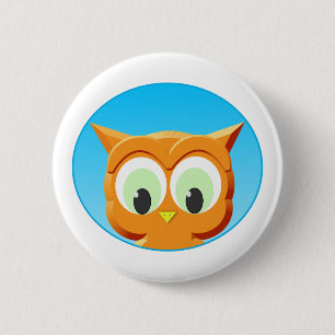 Face Of A Little Owl Button