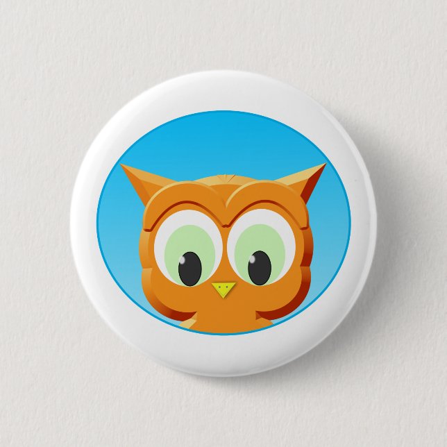 Face Of A Little Owl Button (Front)
