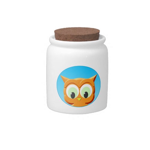 Face Of A Little Owl Candy Jar