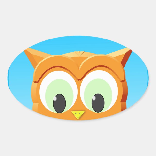 Face Of A Little Owl Oval Sticker (Front)