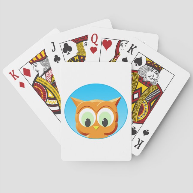 Face Of A Little Owl Poker Cards (Back)