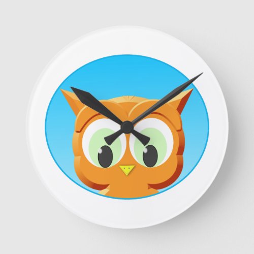 Face Of A Little Owl Round Clock