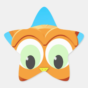 Face Of A Little Owl Star Sticker