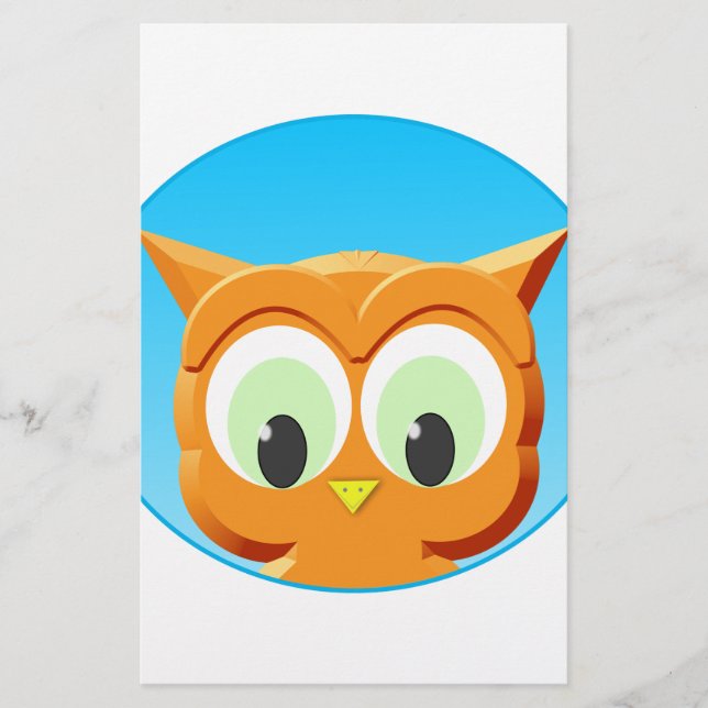 Face Of A Little Owl Stationery (Front)