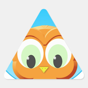Face Of A Little Owl Triangle Sticker