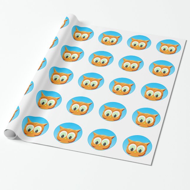 Face Of A Little Owl Wrapping Paper (Unrolled)