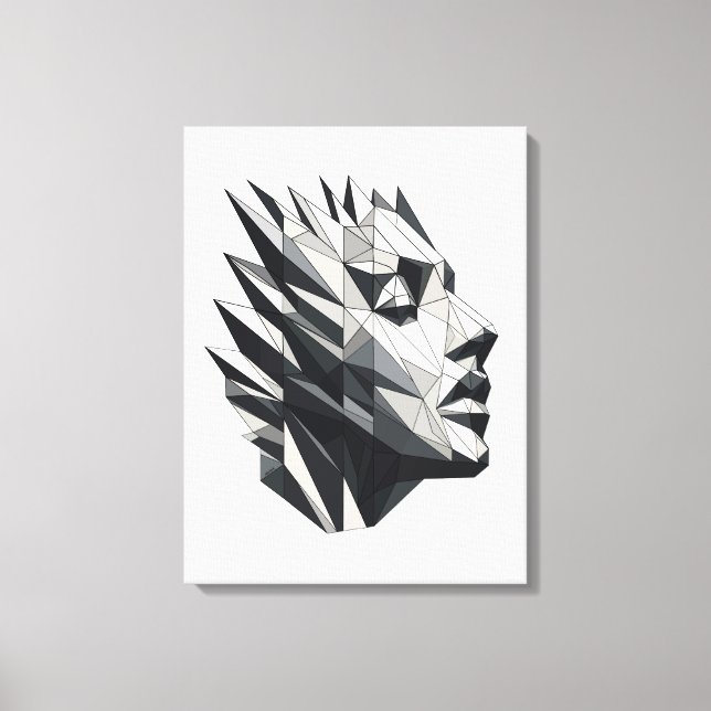 Face of a polygonal woman canvas print (Front)