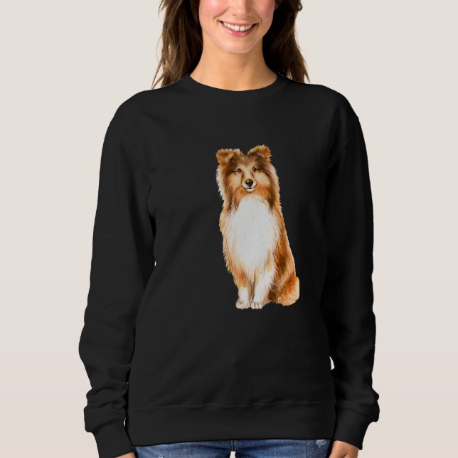 Face Of A Sheltie Dog 4 Premium Sweatshirt (Front)