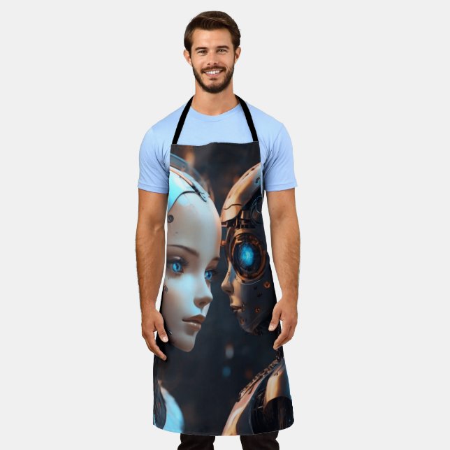 Face of AI Chatbot Apron (Worn)