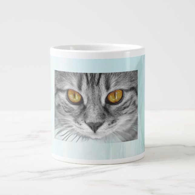 face of cat under the blue ocean giant coffee mug (Front)