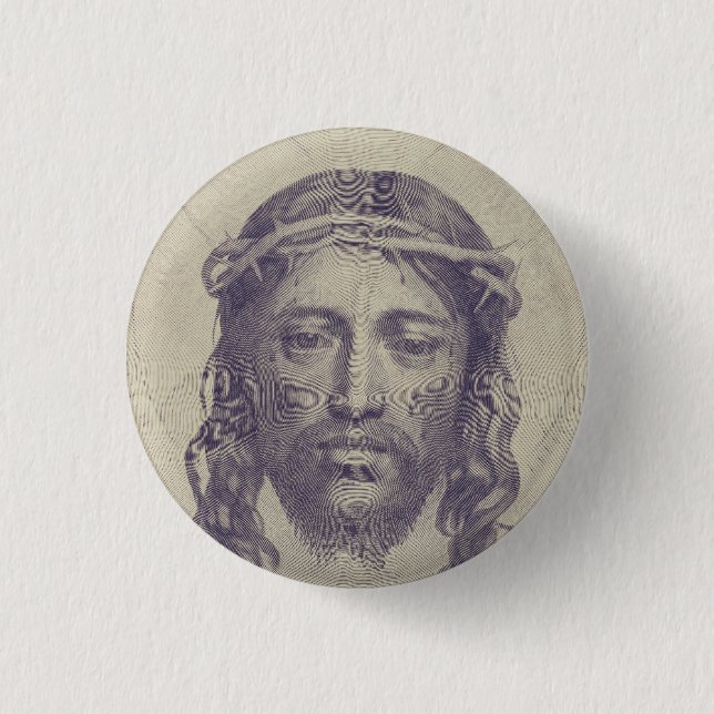Face of Christ on St. Veronica's Veil Holy Face Button (Front)