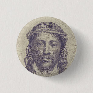 Face of Christ on St. Veronica's Veil Holy Face Button