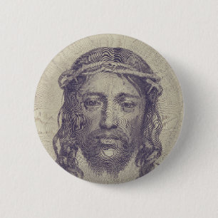 Face of Christ on St. Veronica's Veil Holy Face Button