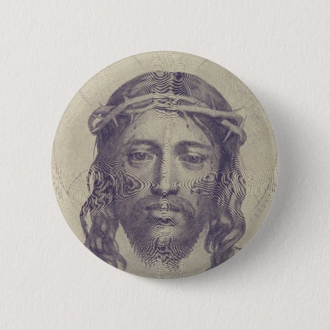 Face of Christ on St. Veronica's Veil Holy Face Button (Front)