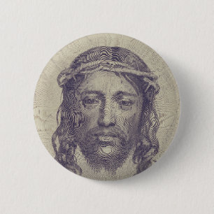 Face of Christ on St. Veronica's Veil Holy Face Button