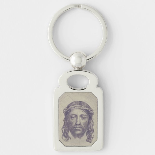Face of Christ on St. Veronica's Veil Holy Face Keychain (Front)