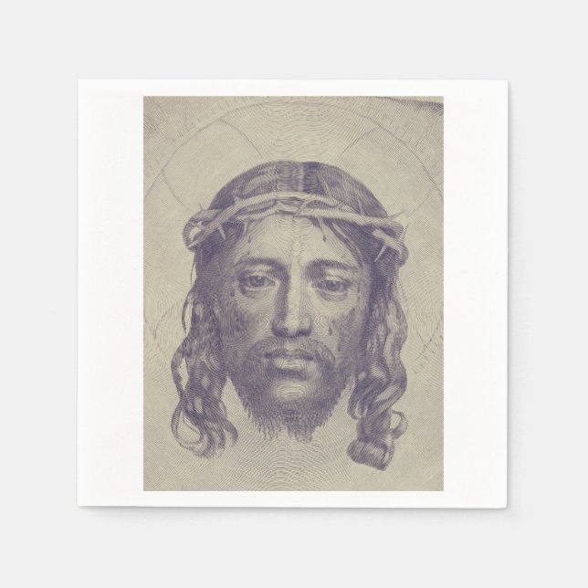 Face of Christ on St. Veronica's Veil Holy Face Napkins (Front)