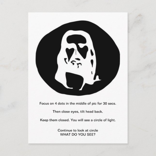 Face of Christ Optical Illusion Postcard (Front)