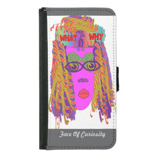 Face Of Curiosity Fun Gray Samsung Galaxy S5 Wallet Case