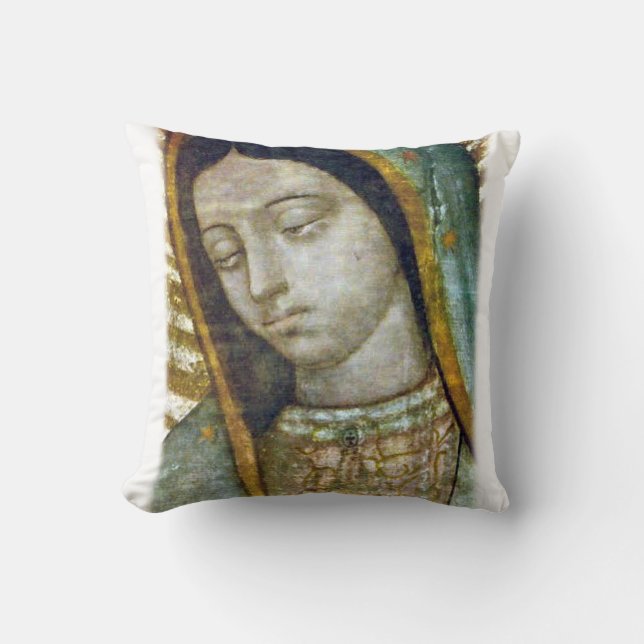 Face Of Guadalupe Throw Pillow (Front)