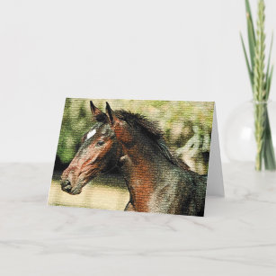Face of Horse Mosaic Tiles Card