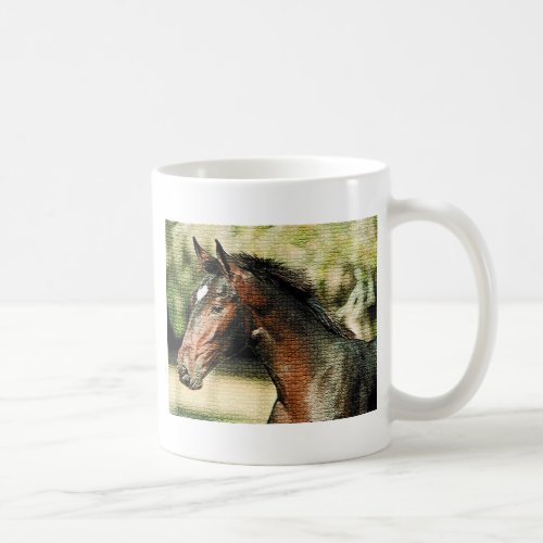 Face of Horse Mosaic Tiles Coffee Mug